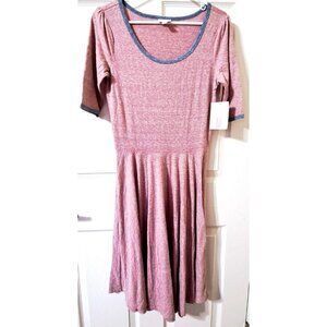 LuLaRoe Women's M "Nicole" Pink Short Sleeve Fit & Flair Dress